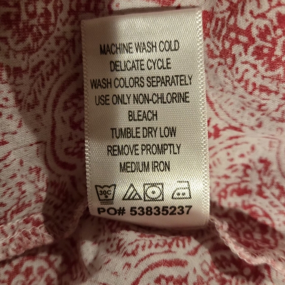 ♥️ Ellos Red Patterned Blouse with Tassel Tie - Picture 5 of 5